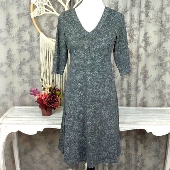 Eddie Bauer gray abstract print dress super soft - Picture 1 of 11